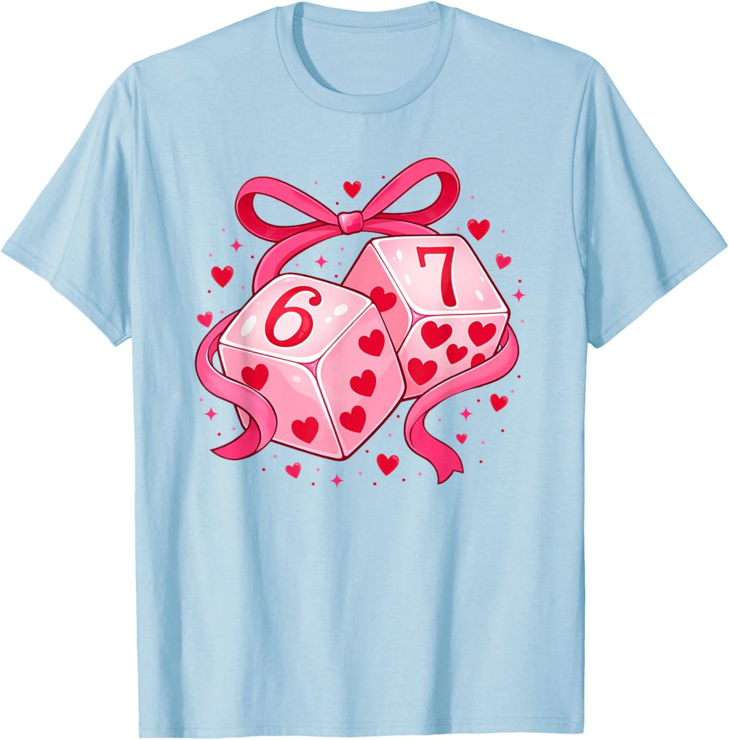Preppy 67 Six Seven Dice 67 Meme Women Girls Valentines Day T-Shirt - T-Shirt | Light Blue