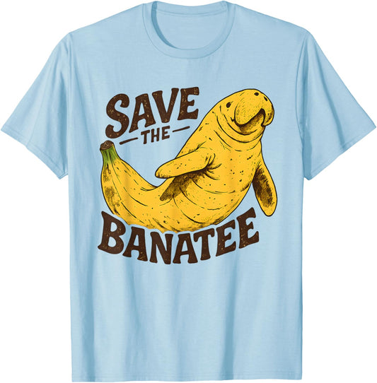 Save The Manatees Shirt Manatee Banatee Floaty Potato T-Shirt - T-Shirt | Light Blue