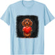 Dachshund Shy Holding a Heart Valentines Day T-Shirt - T-Shirt | Light Blue