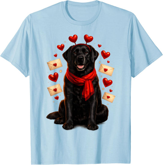 Cute Black Labrador Valentines Dog Mama Men Kids T-Shirt - T-Shirt | Light Blue