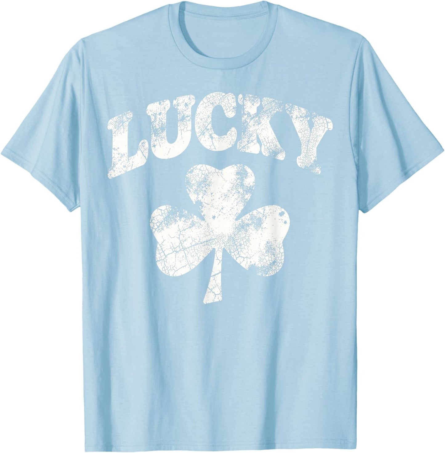 Vintage St.Patrick’s Day Shenanigans Lucky Shamrock T-Shirt - T-Shirt | Light Blue