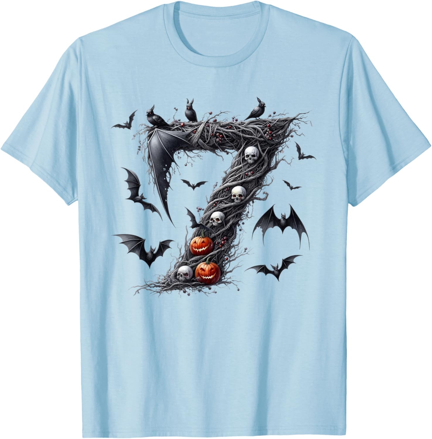 Six Seven Meme 6 7 Funny Halloween Couple Matching Costume T-Shirt - T-Shirt | Light Blue