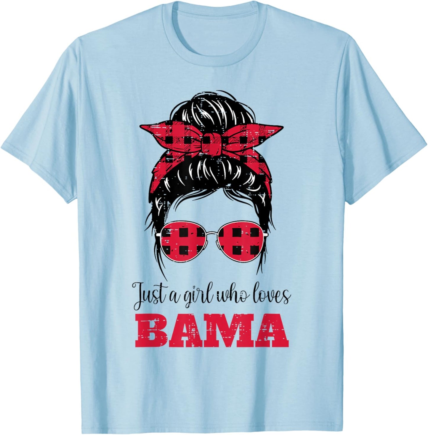 Just A Girl Who Loves Alabama Women Kids Girls Youth Teen T-Shirt - T-Shirt | Light Blue