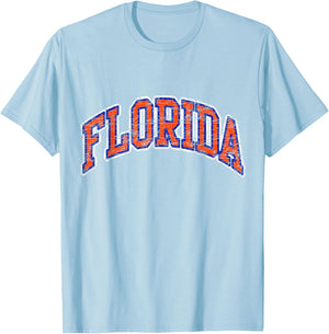 Florida Vintage Retro Style Gator Men Girl Women Kids Adult T-Shirt - T-Shirt | Light Blue