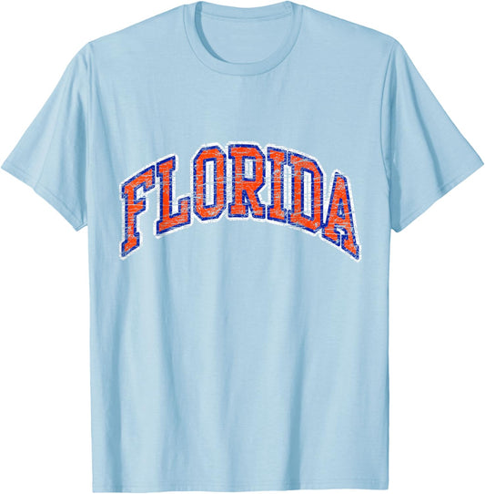Florida Vintage Retro Style Gator Men Girl Women Kids Adult T-Shirt - T-Shirt | Light Blue