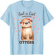 Just a Girl who Loves Otters for Birthday Girl Outfit Hearts T-Shirt - T-Shirt | Light Blue
