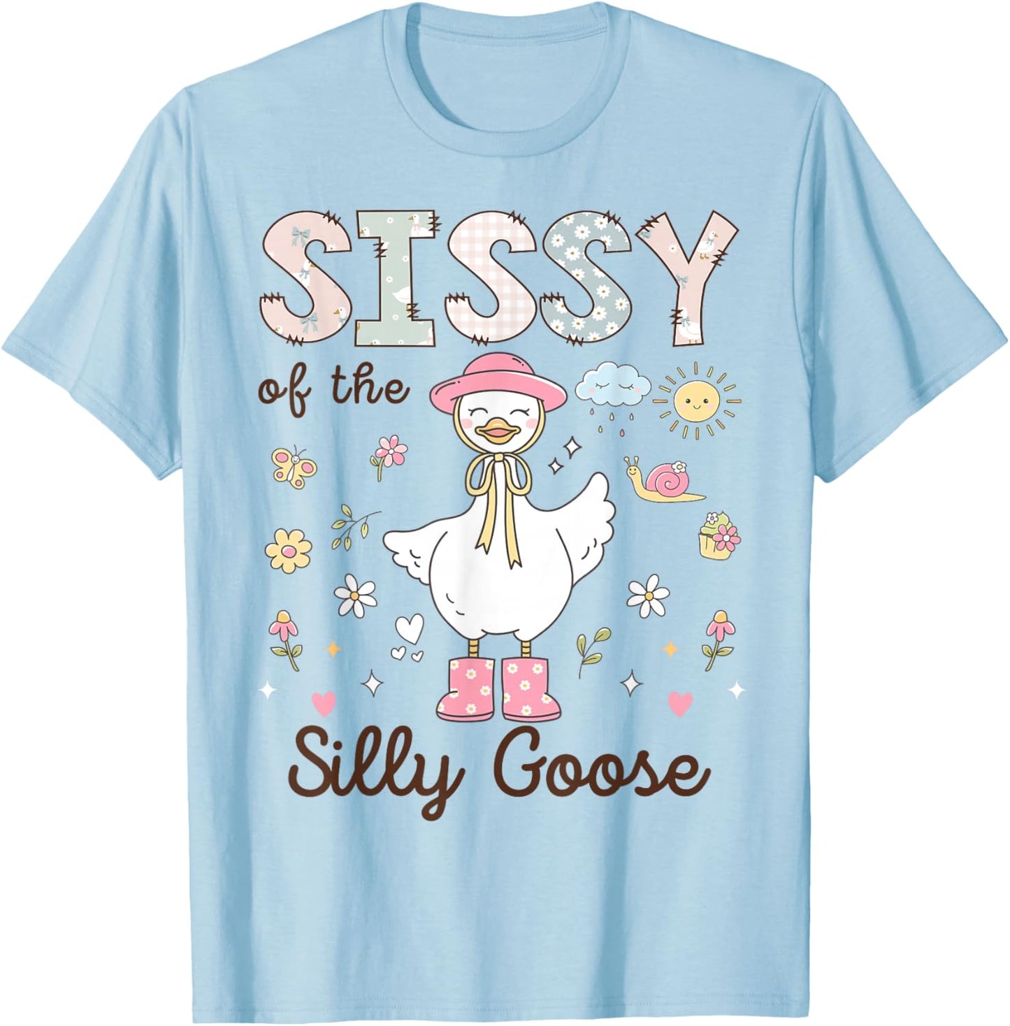 Sissy of The Silly Goose First Birthday Girl Family T-Shirt - T-Shirt | Light Blue