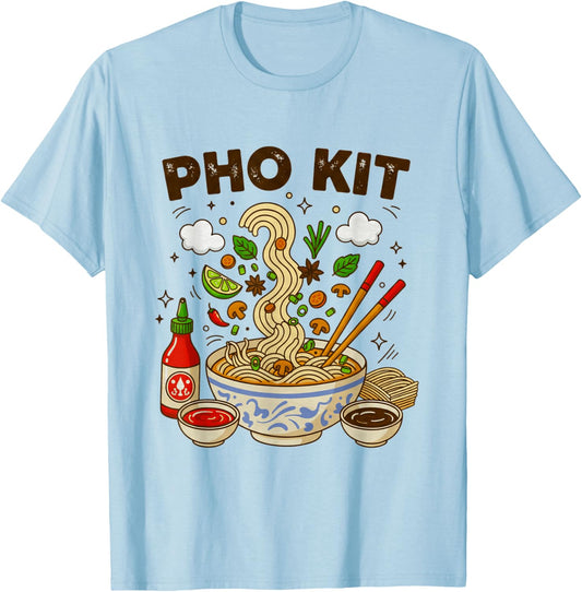 Pho Kit Funny Vietnamese Ramen Lovers Noodle Soup Pho Kit T-Shirt - T-Shirt | Light Blue