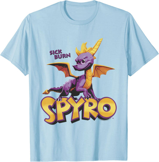 Sick Burn Vintage Purple Dragon with Logo Video Game T-Shirt - T-Shirt | Light Blue