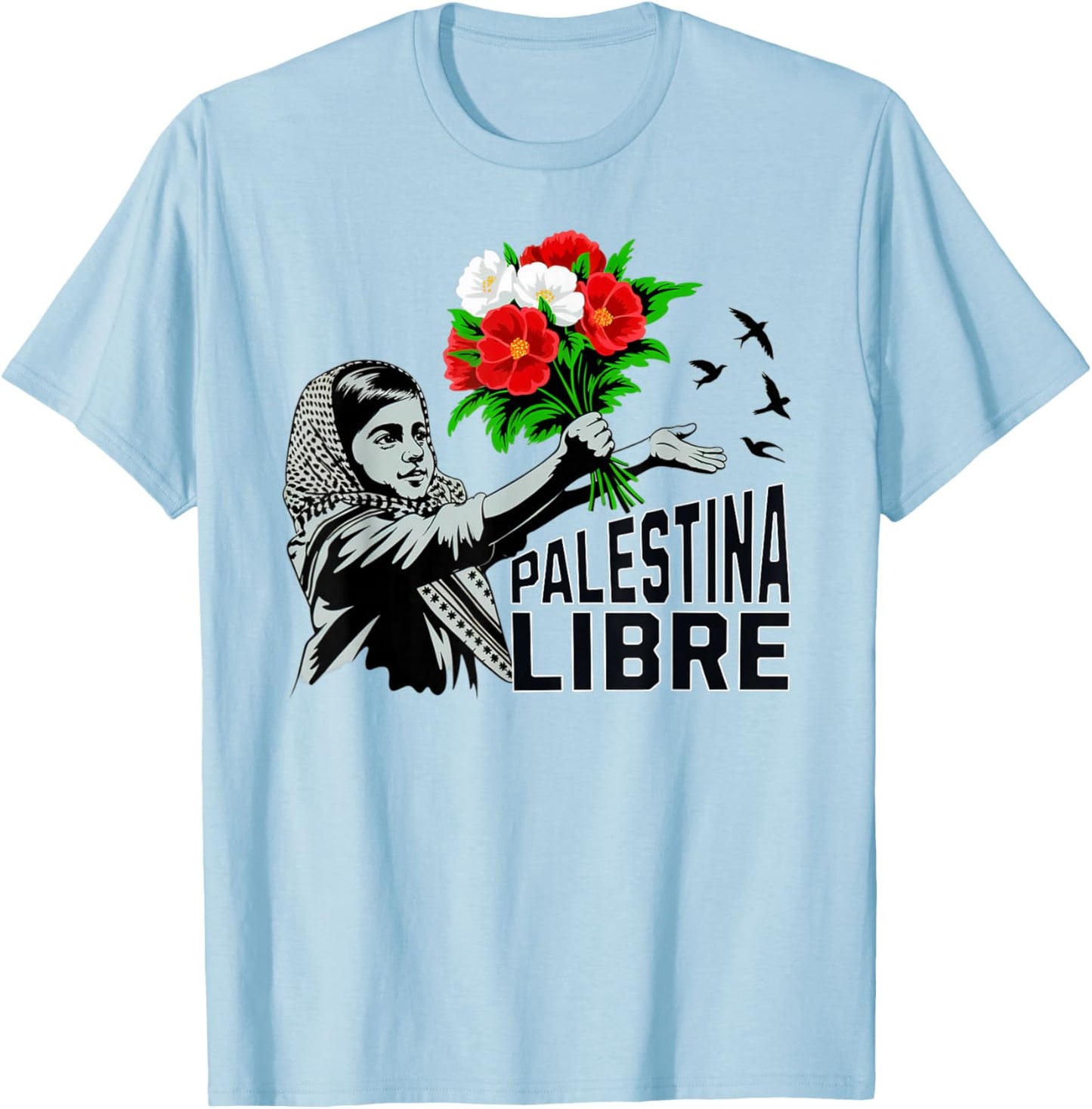 Palestina Libre T-Shirt - T-Shirt | Light Blue