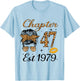 Chapter 47 Est 1979 47 Year Old Messy Bun Birthday T-Shirt - T-Shirt | Light Blue