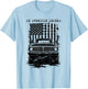 1976 Highboy Classic Dentside Truck Silhouette American Flag T-Shirt - T-Shirt | Light Blue