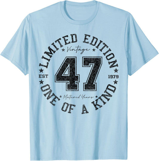 47 Year Old Gifts Vintage 1979 Limited Edition 47th Birthday T-Shirt - T-Shirt | Light Blue