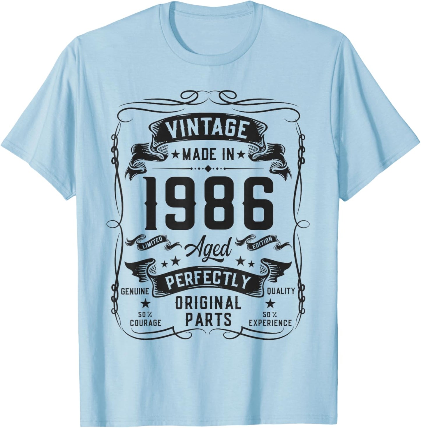 Vintage 1986 40yr 40th Birthday Gifts 40 Years Old T-Shirt - T-Shirt | Light Blue