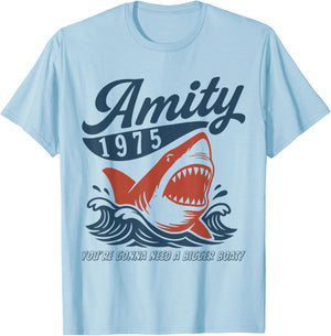 Amity 1975 Shirt Retro Shark You’re Gonna Need a Bigger Boat T-Shirt - T-Shirt | Light Blue
