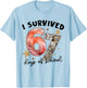 I Survived 67 Days of School Teachers Flamingo & Owl Lovers T-Shirt - T-Shirt | Light Blue