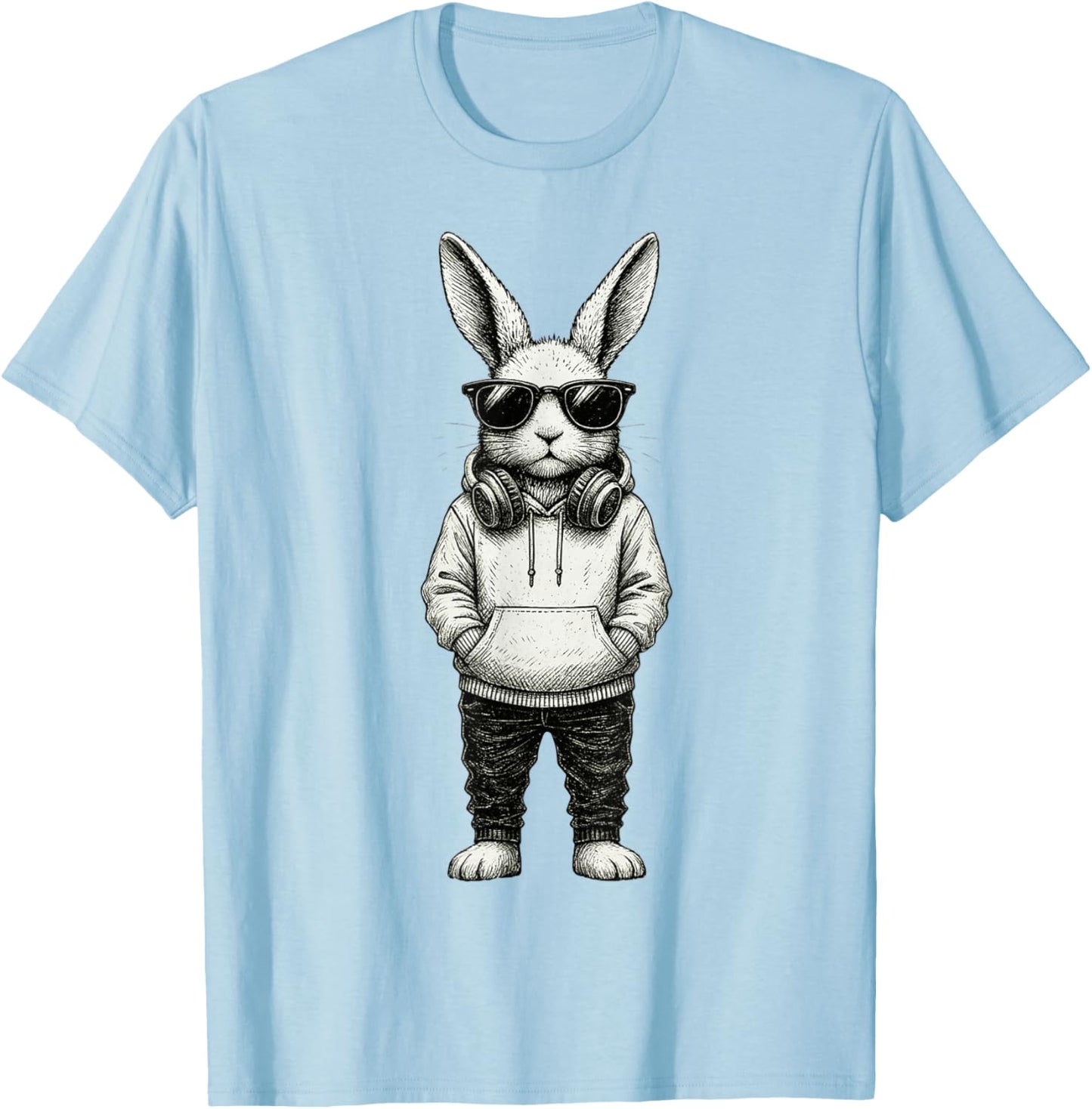 Bunny Easter Sunglasses Easter Day Rabbit Men Boys Kids T-Shirt - T-Shirt | Light Blue