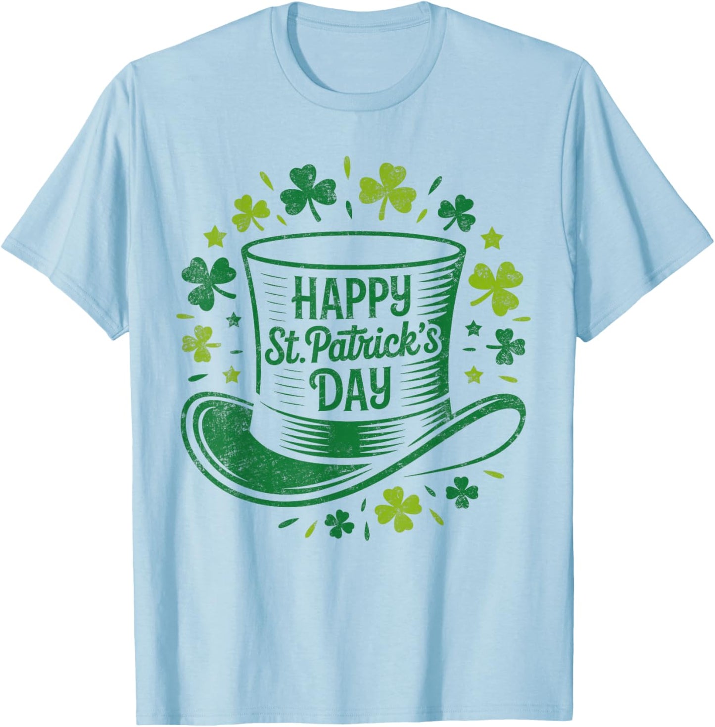 Vintage Happy St Patricks Day T-Shirt - T-Shirt | Light Blue