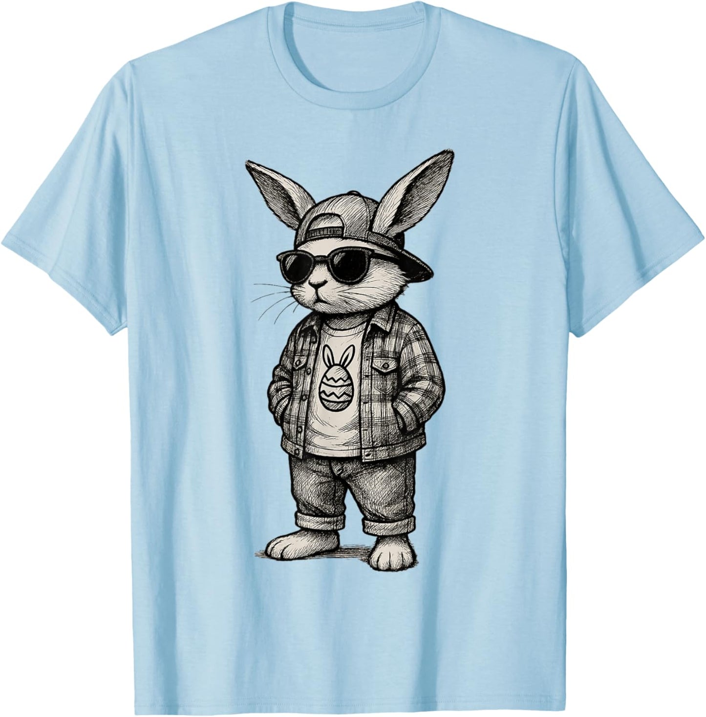 Cool Easter Bunny with Sunglasses for Boys Teens Men Boys T-Shirt - T-Shirt | Light Blue