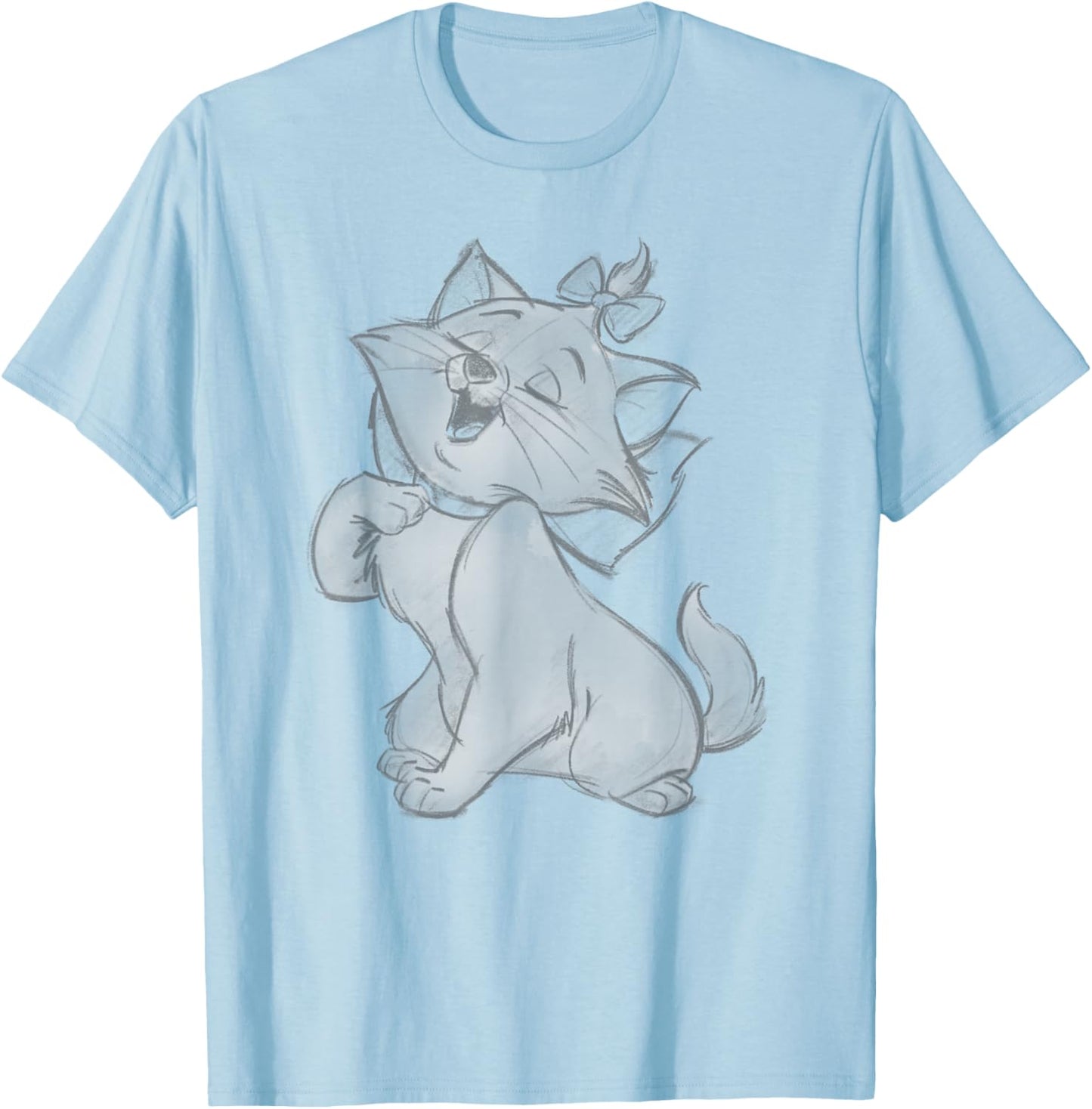 Disney The Aristocats Cute Singing Marie Sketch Style Art T-Shirt - T-Shirt | Light Blue