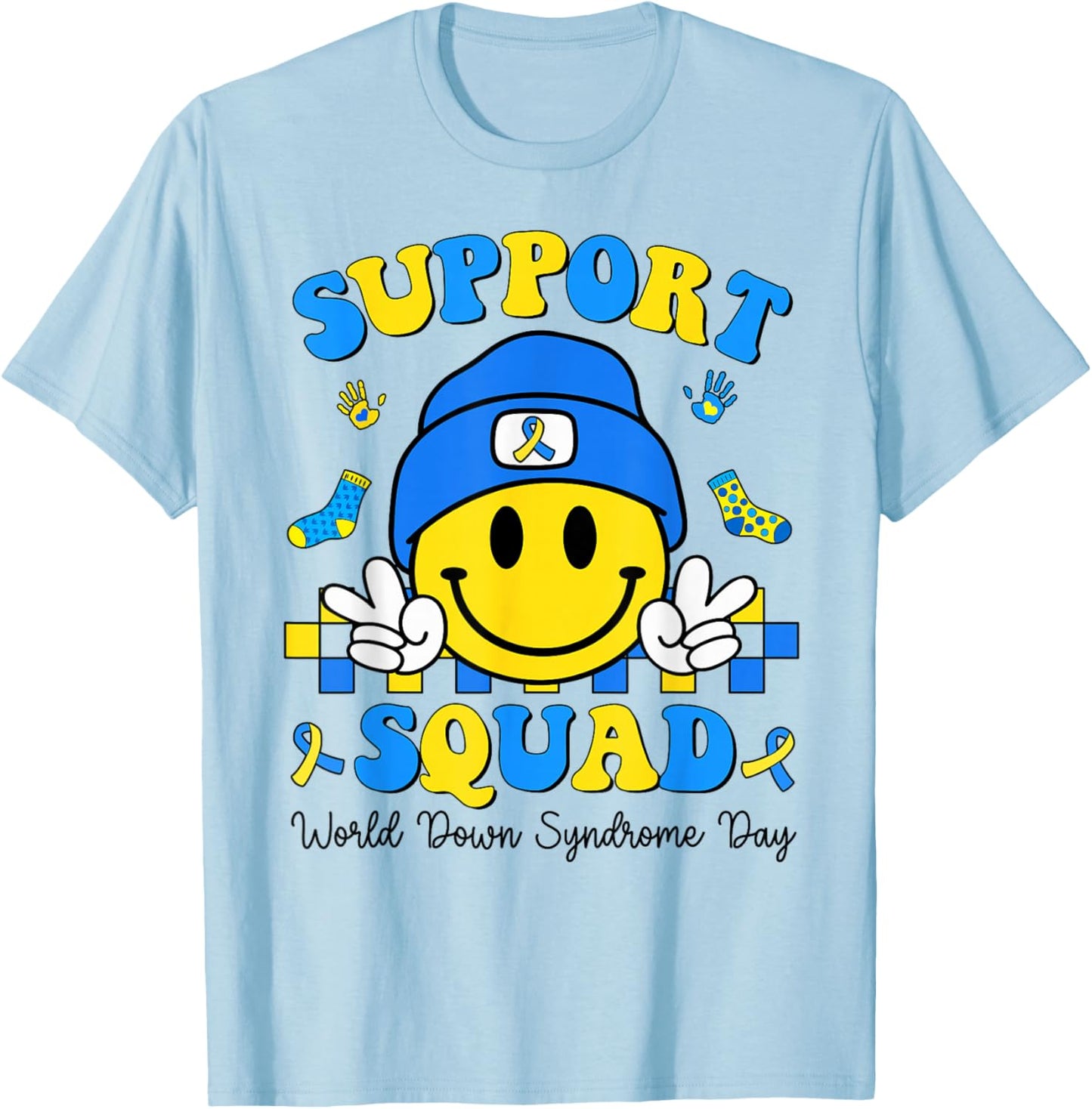 Support Squad World Down Syndrome Awareness Men Women Kids T-Shirt - T-Shirt | Light Blue