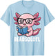 Cute Axolotl Read Books Cool Reading Kids Book Character T-Shirt - T-Shirt | Light Blue