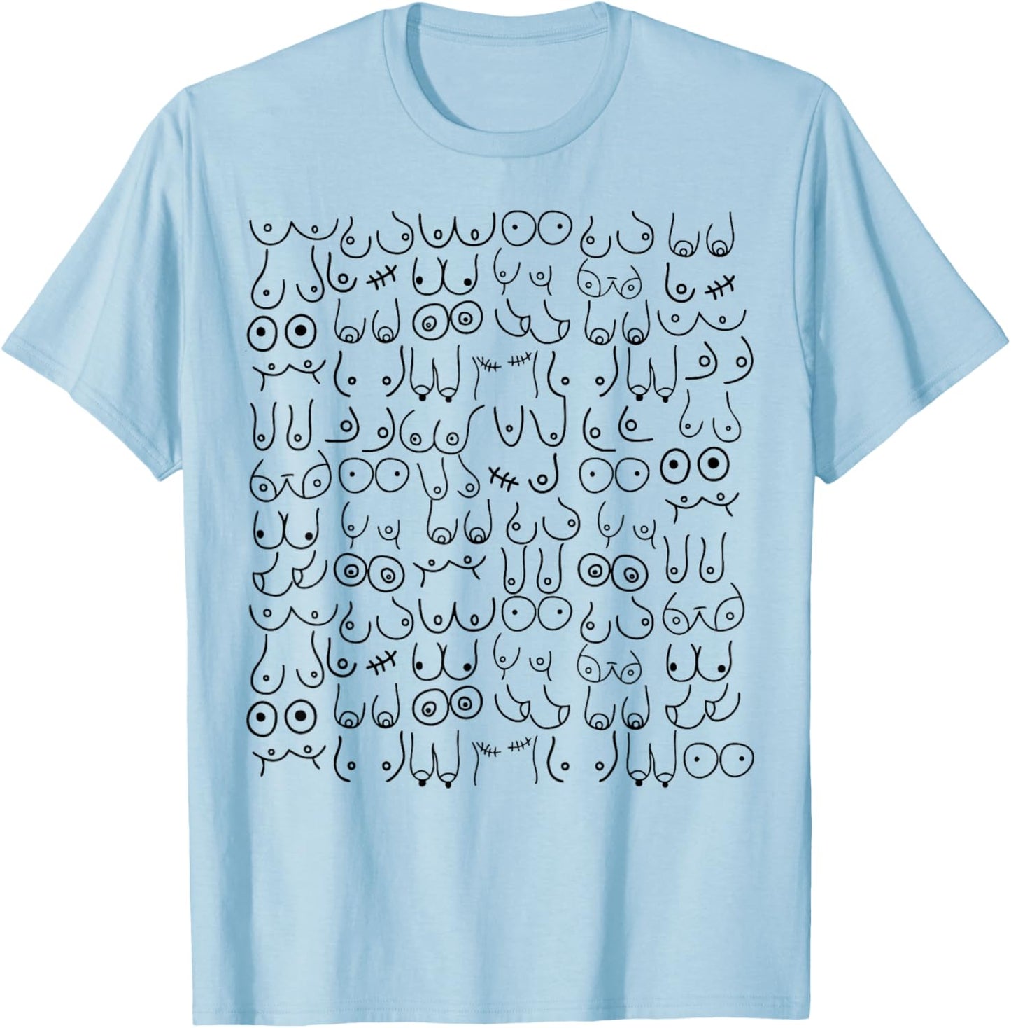 Love Boobies Funny Breast Cancer Awareness Pink Ribbon Women T-Shirt - T-Shirt | Light Blue