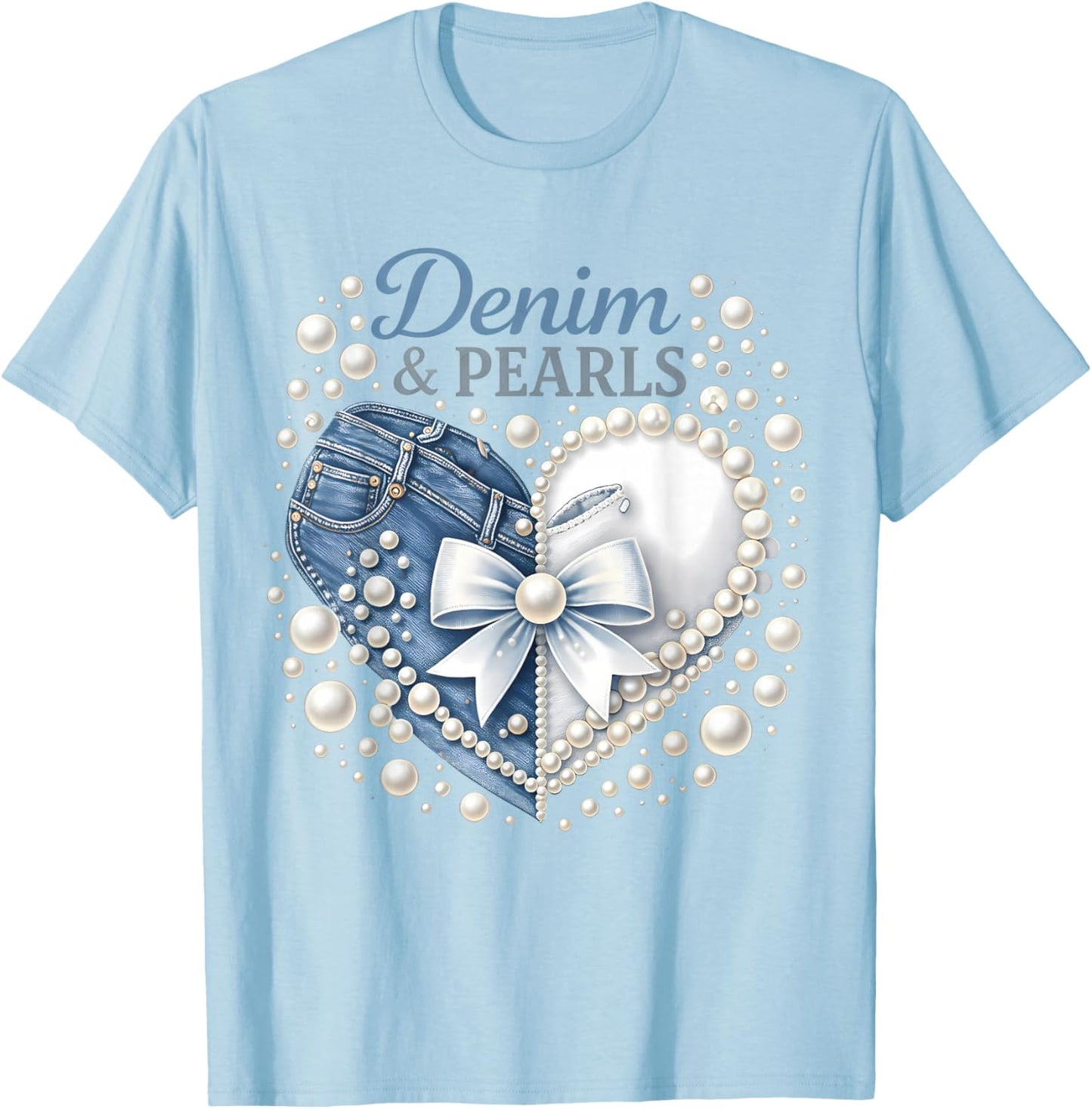 Pearl and Denim Mood Cowgirl Ladies Girls Women T-Shirt - T-Shirt | Light Blue