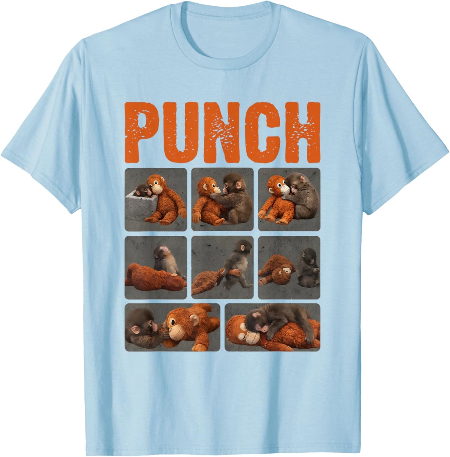Punch Cute Monkey T-Shirt - T-Shirt | Light Blue