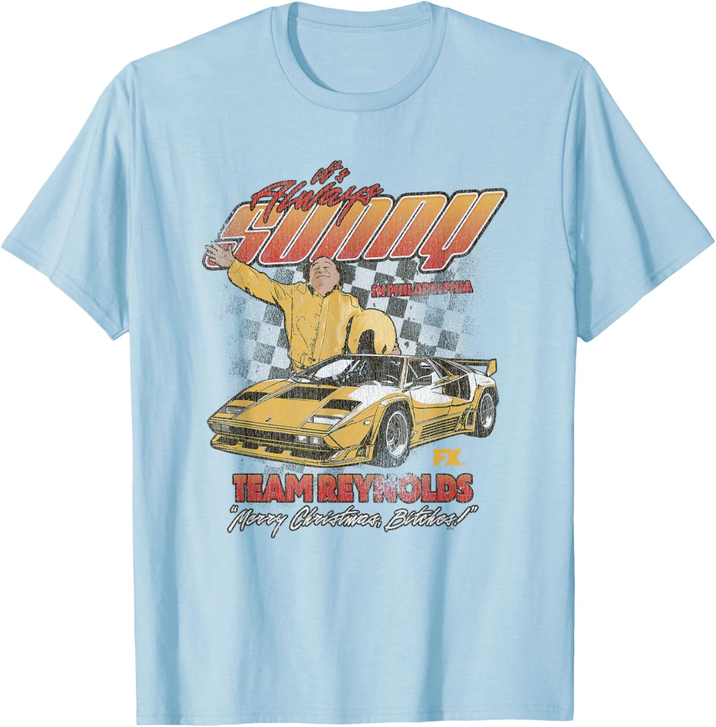 It's Always Sunny Team Reynolds Racing Funny Christmas T-Shirt - T-Shirt | Light Blue