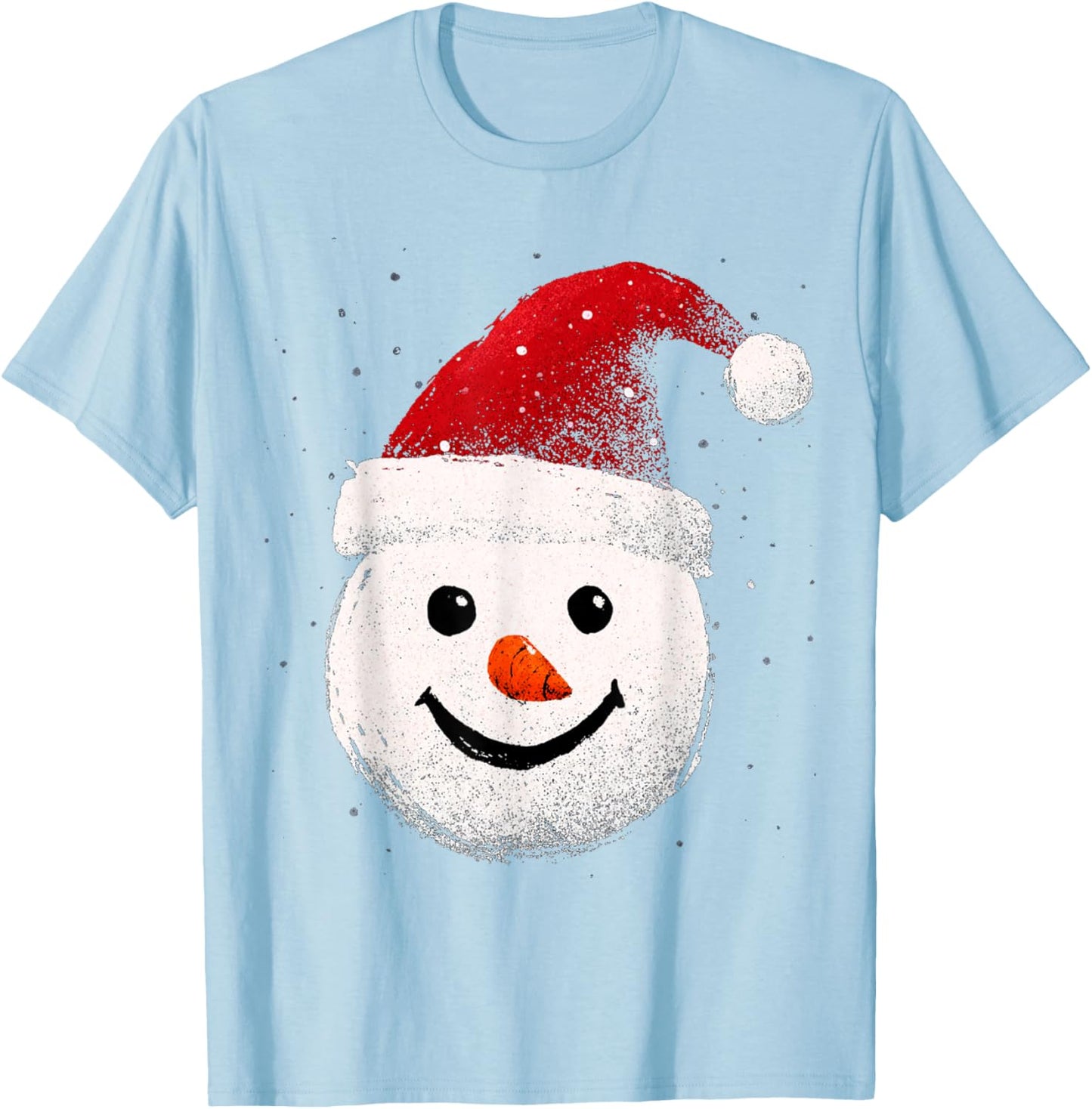 Snowman Christmas White T-Shirt - T-Shirt | Light Blue
