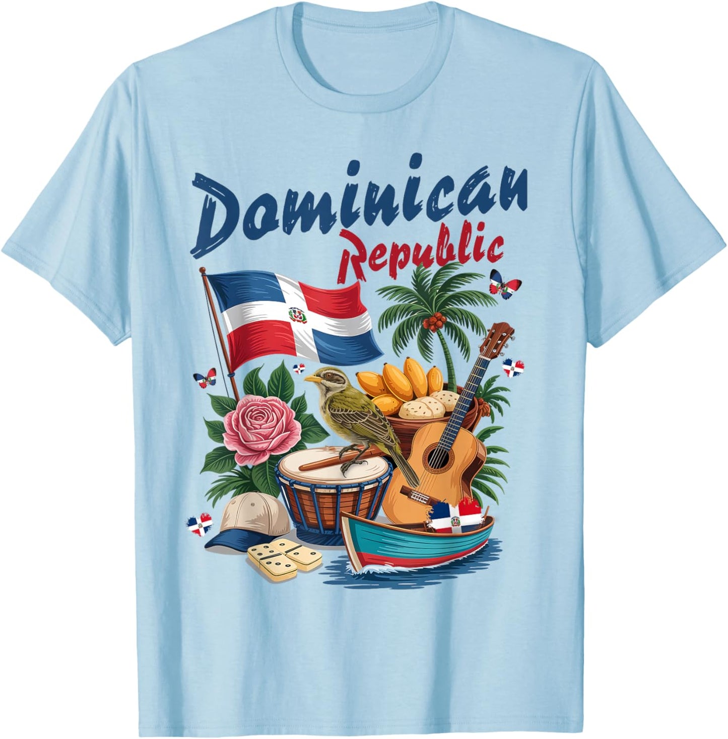 Dominican Republic Outfit Idea for Kids Dominican Themed T-Shirt - T-Shirt | Light Blue