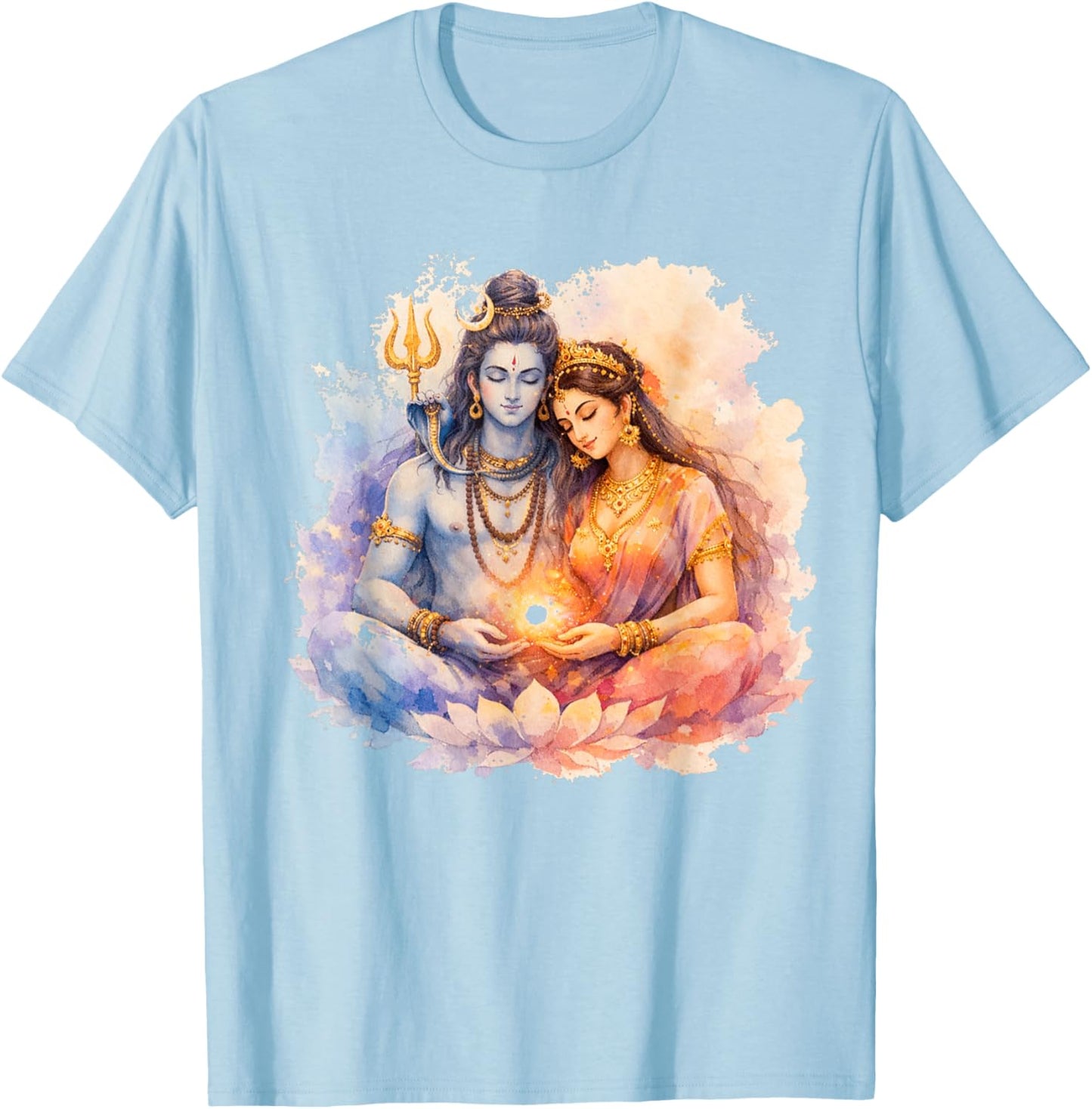 Lord Shiva Durga Hindu God Mahadeva Goddess Goddess Parvati T-Shirt - T-Shirt | Light Blue