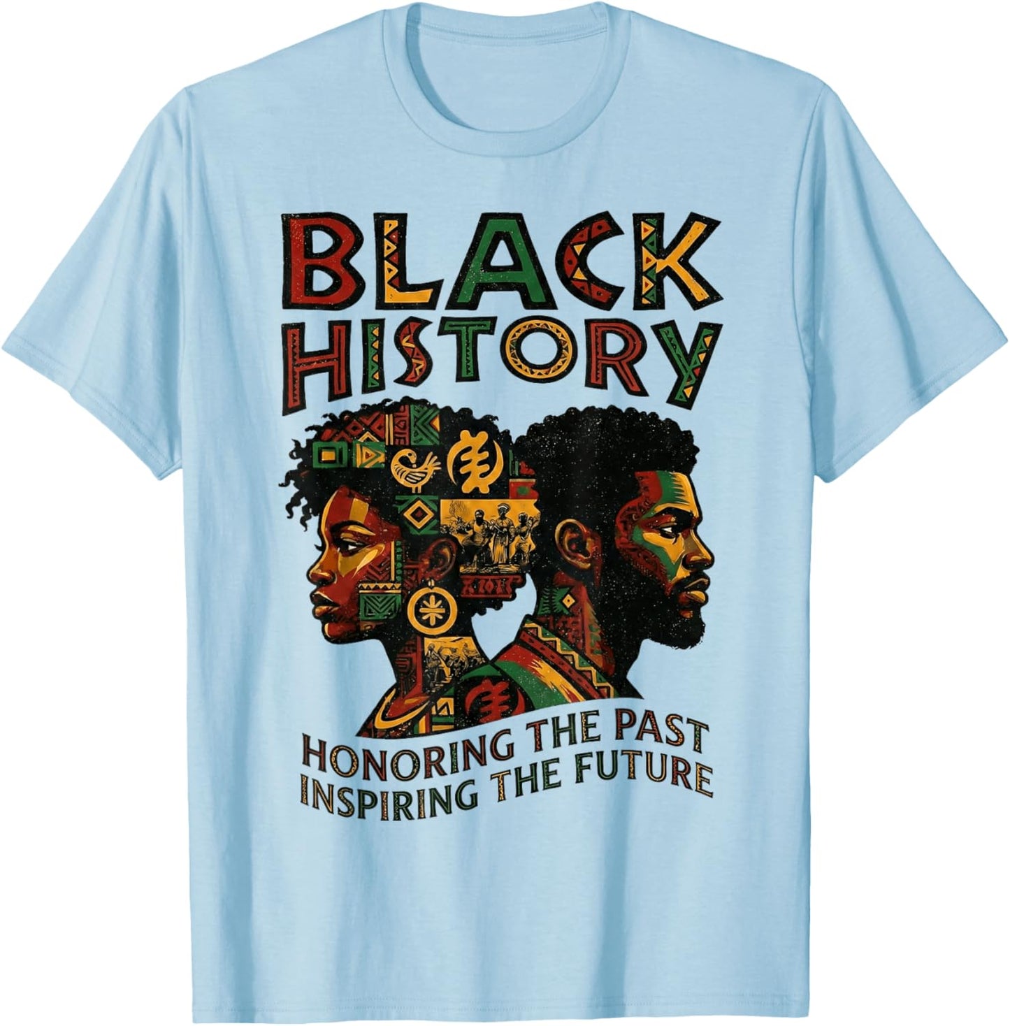 African Roots Black Leaders Black History Month Men Women T-Shirt - T-Shirt | Light Blue