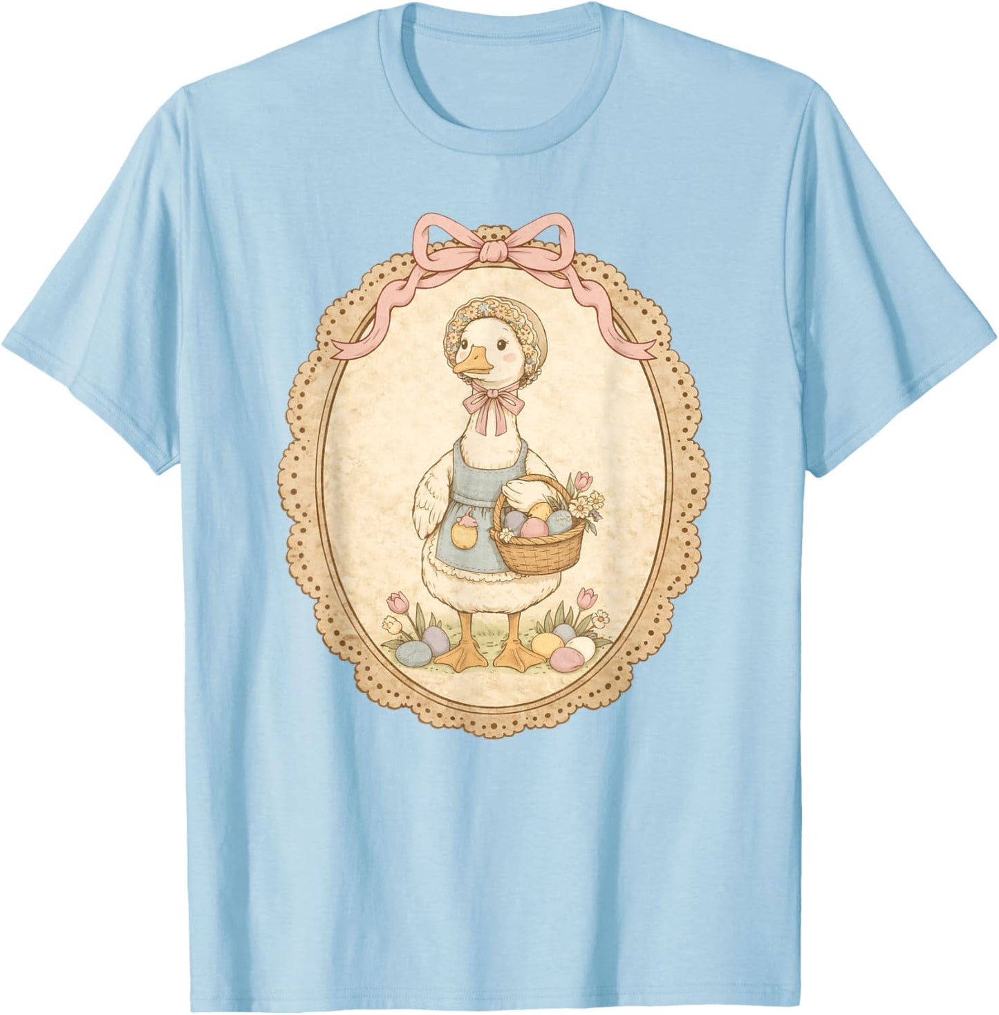 Spring Season Mama Goose for Mom Women Grandma Easter Day T-Shirt - T-Shirt | Light Blue