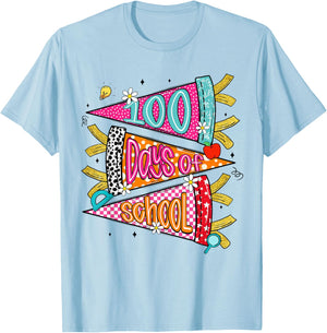 Cute 100 Days of School Girl Teacher 100th Day of School Kid T-Shirt - T-Shirt | Light Blue