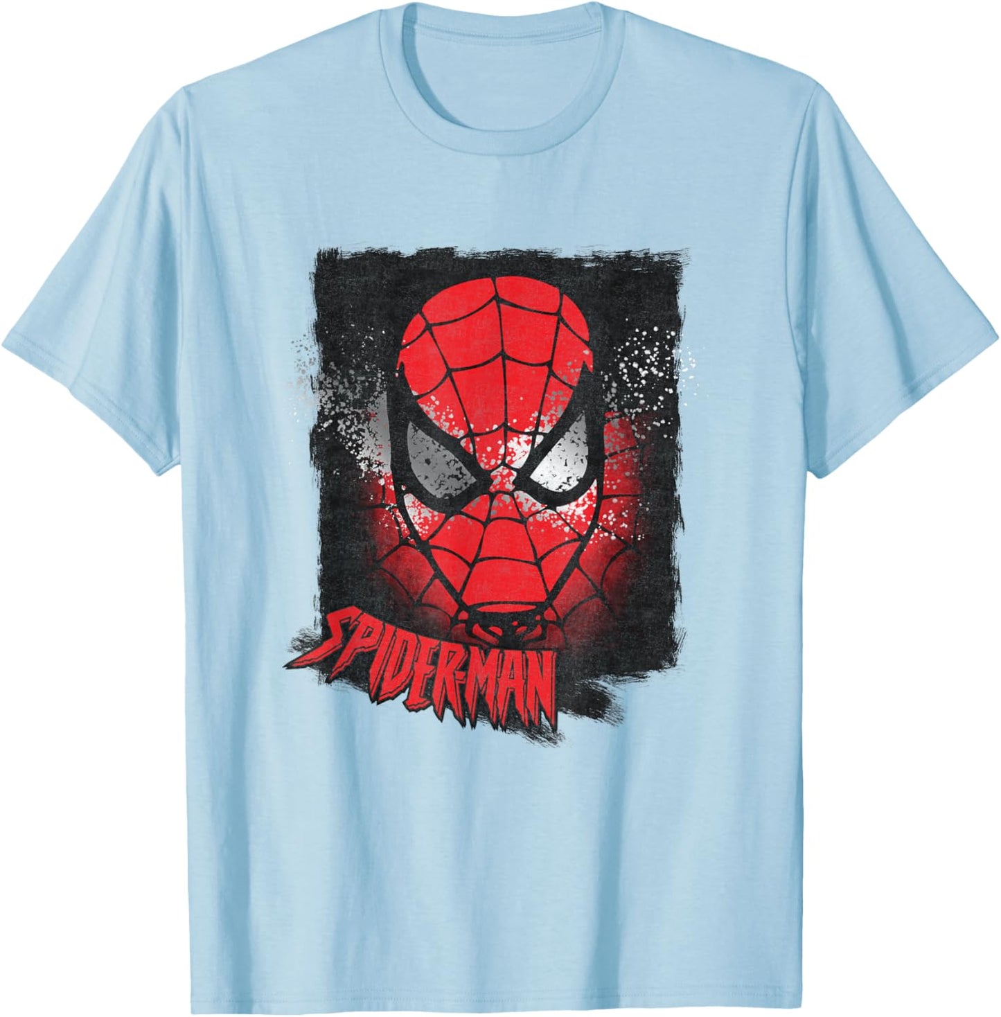 Marvel Spider-Man Comics Splatter Face T-Shirt - T-Shirt | Light Blue