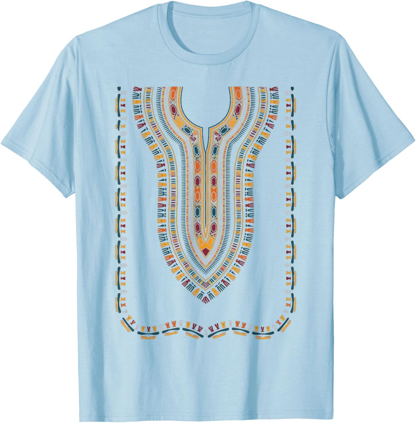 African Print Traditional Tribal Dashiki Pride Attire Kente T-Shirt - T-Shirt | Light Blue