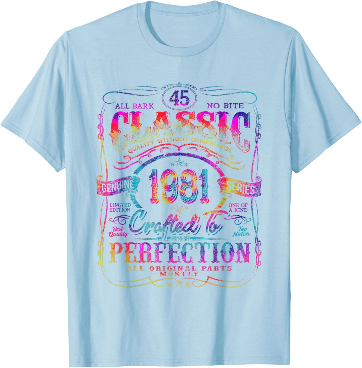 Vintage 1981 Limited Edition Shirt 45 Year Old 45th Birthday T-Shirt - T-Shirt | Light Blue
