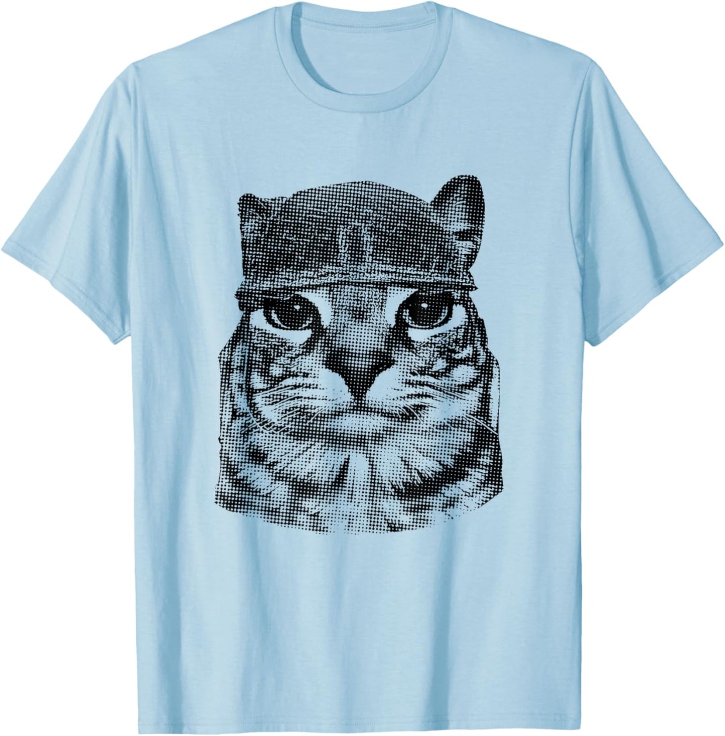 Y2k Kitty Meme Funny Silly Staring Cat Meme Women Men Kids T-Shirt - T-Shirt | Light Blue