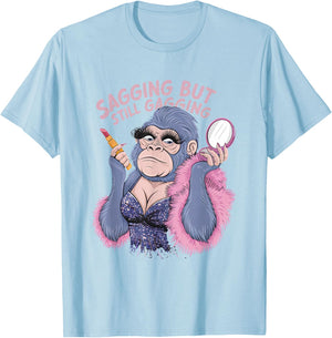 Sagging But Still Gagging Funny Meme Frog Humor Women T-Shirt - T-Shirt | Light Blue