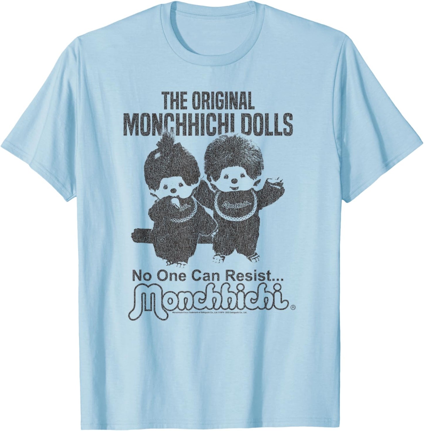 Monchhichi The Original Dolls No One Can Resist Old Photo T-Shirt - T-Shirt | Light Blue