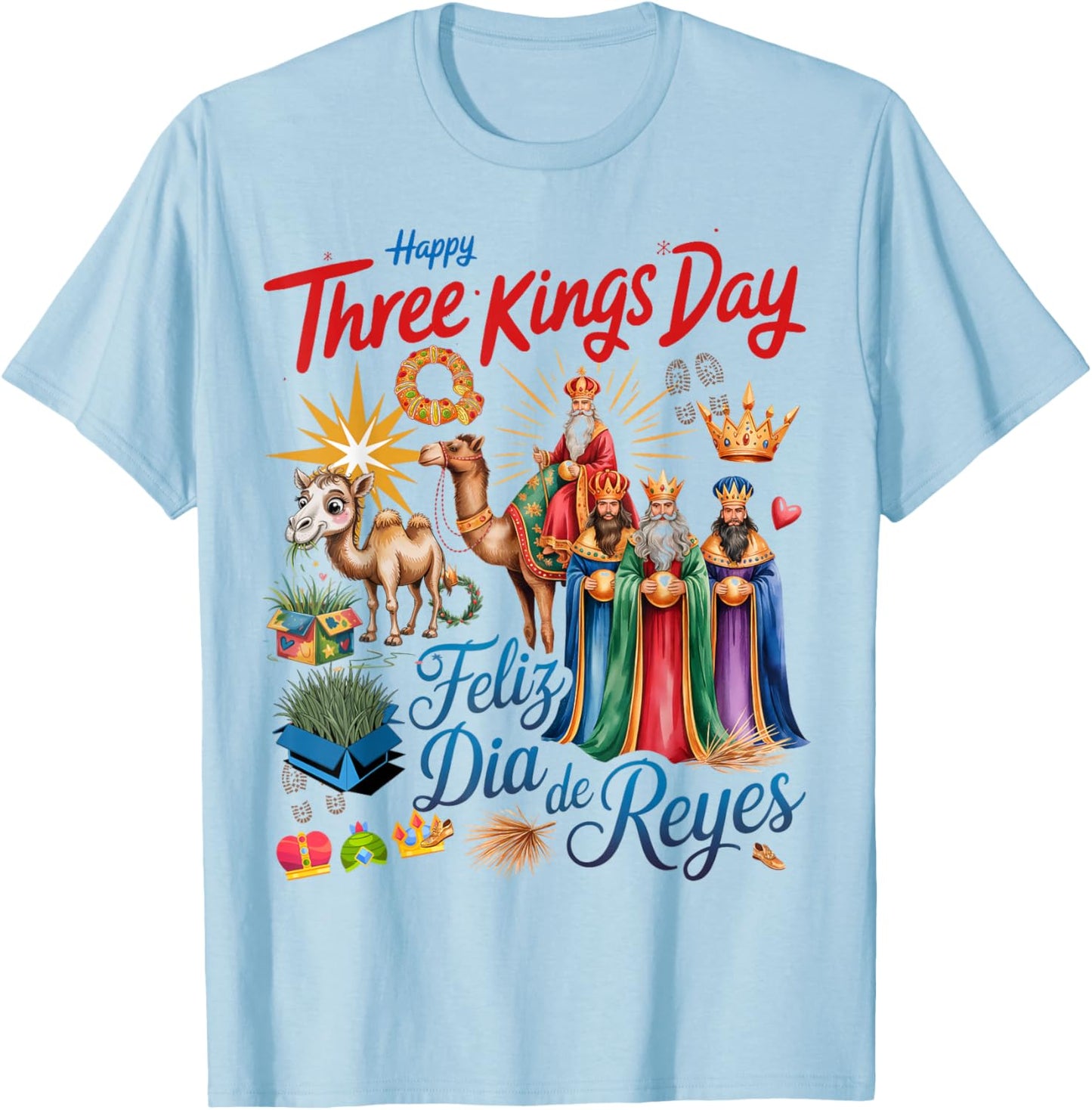 Three Kings Day Costume Idea for Kids & Día De Los Reyes T-Shirt - T-Shirt | Light Blue
