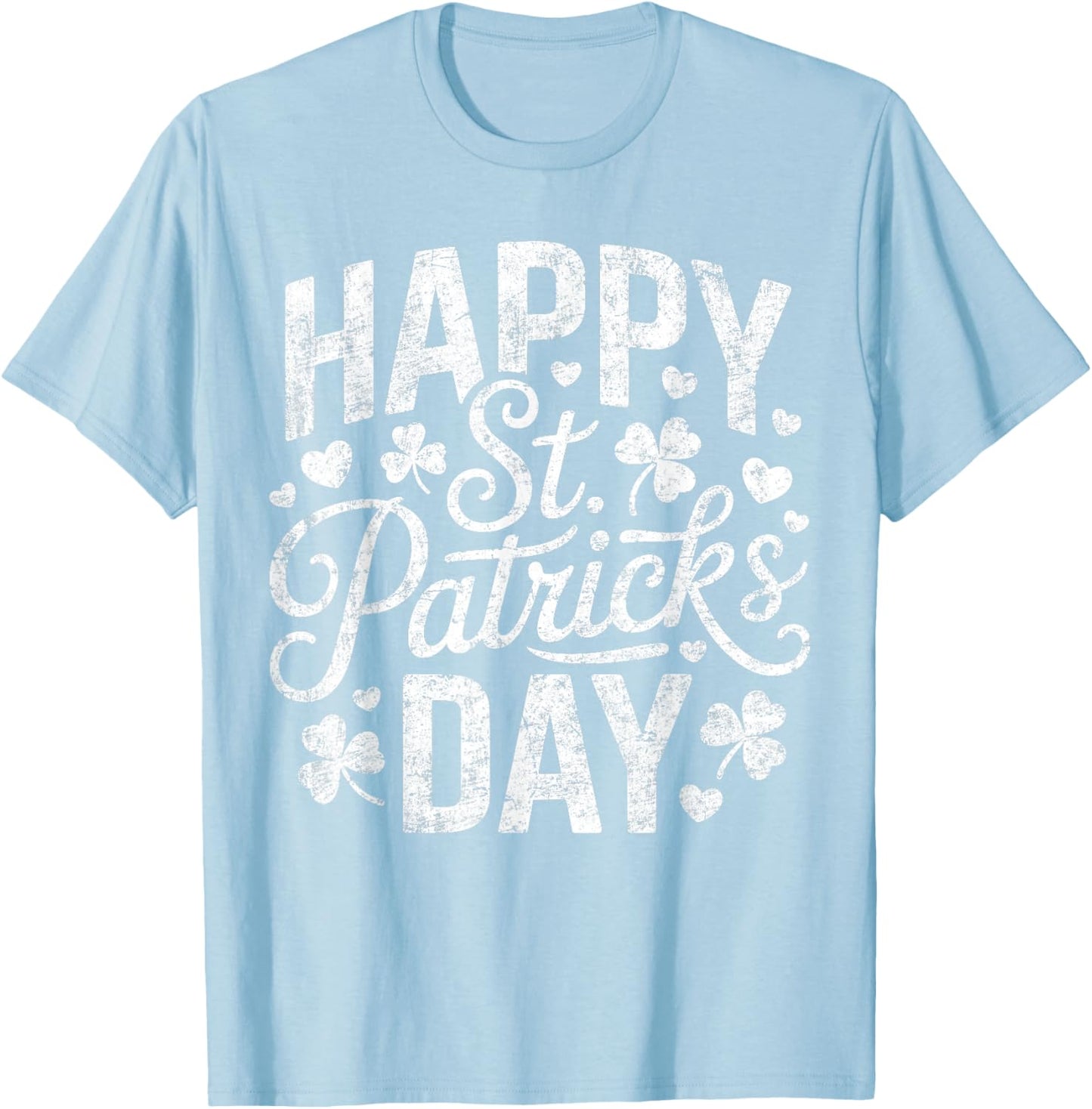 Vintage Happy St Patricks Day T-Shirt - T-Shirt | Light Blue