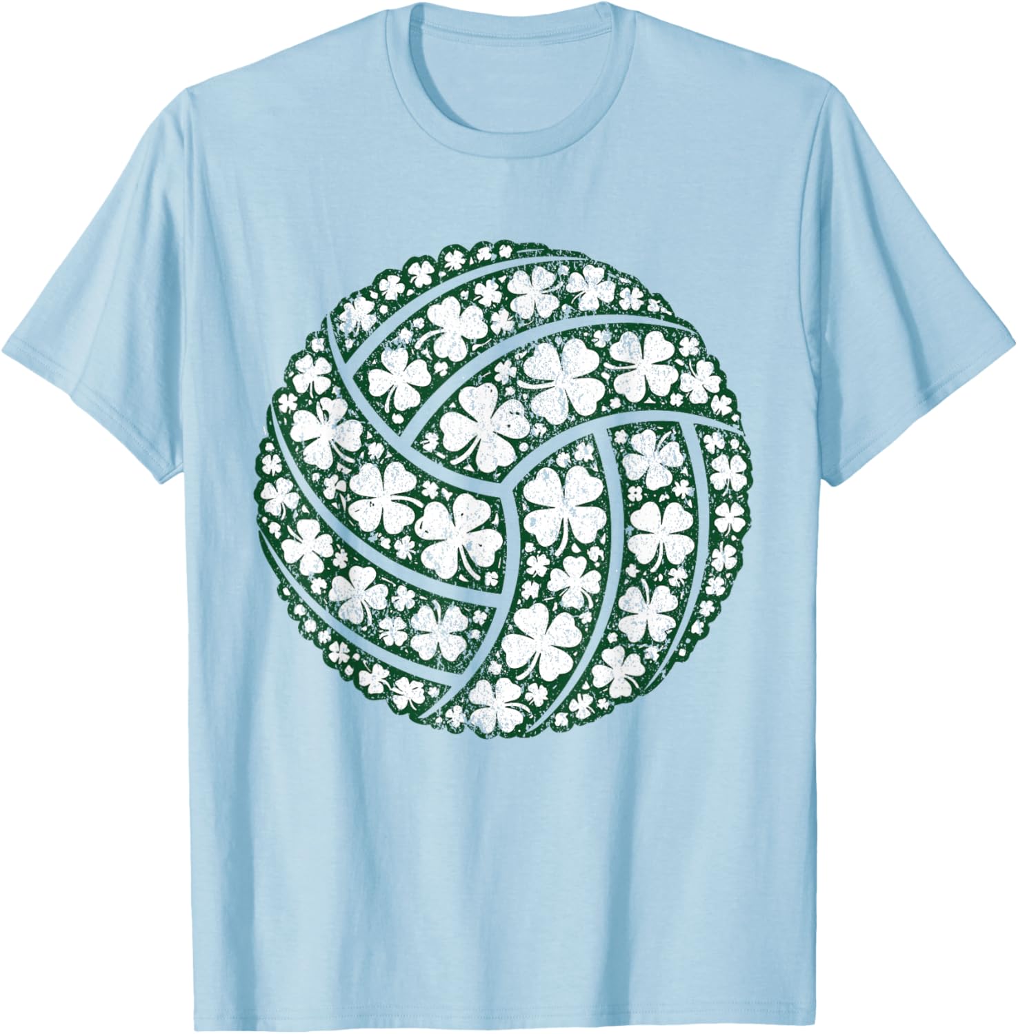 Lucky Shamrock Volleyball St Patrick’s Day T-Shirt - T-Shirt | Light Blue