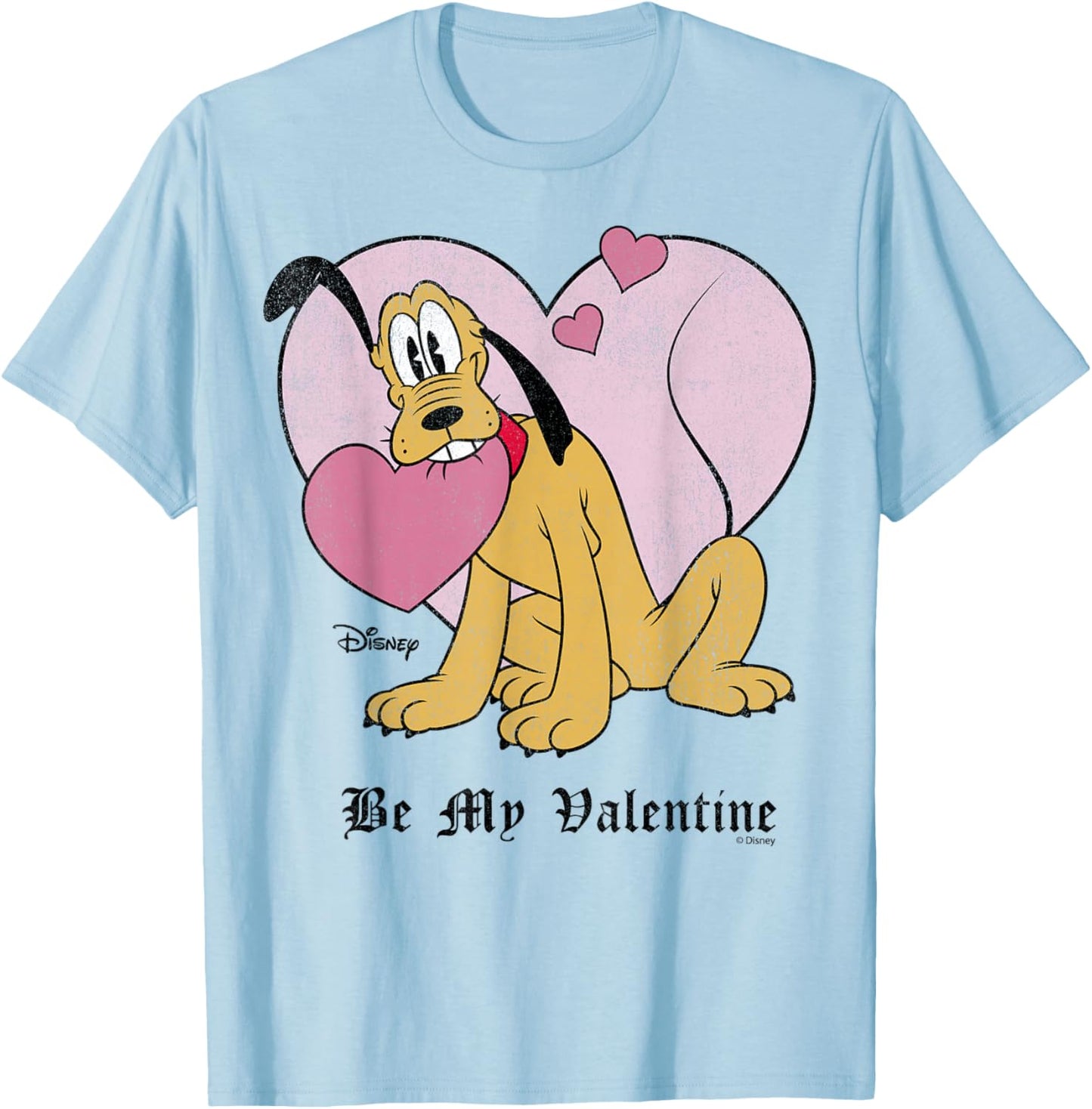 Disney Mickey and Friends Pluto Sweetheart Valentines Retro T-Shirt - T-Shirt | Light Blue