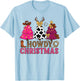 Howdy Christmas Tree Cowboy Hat Funny Western Cowgirl Xmas T-Shirt - T-Shirt | Light Blue