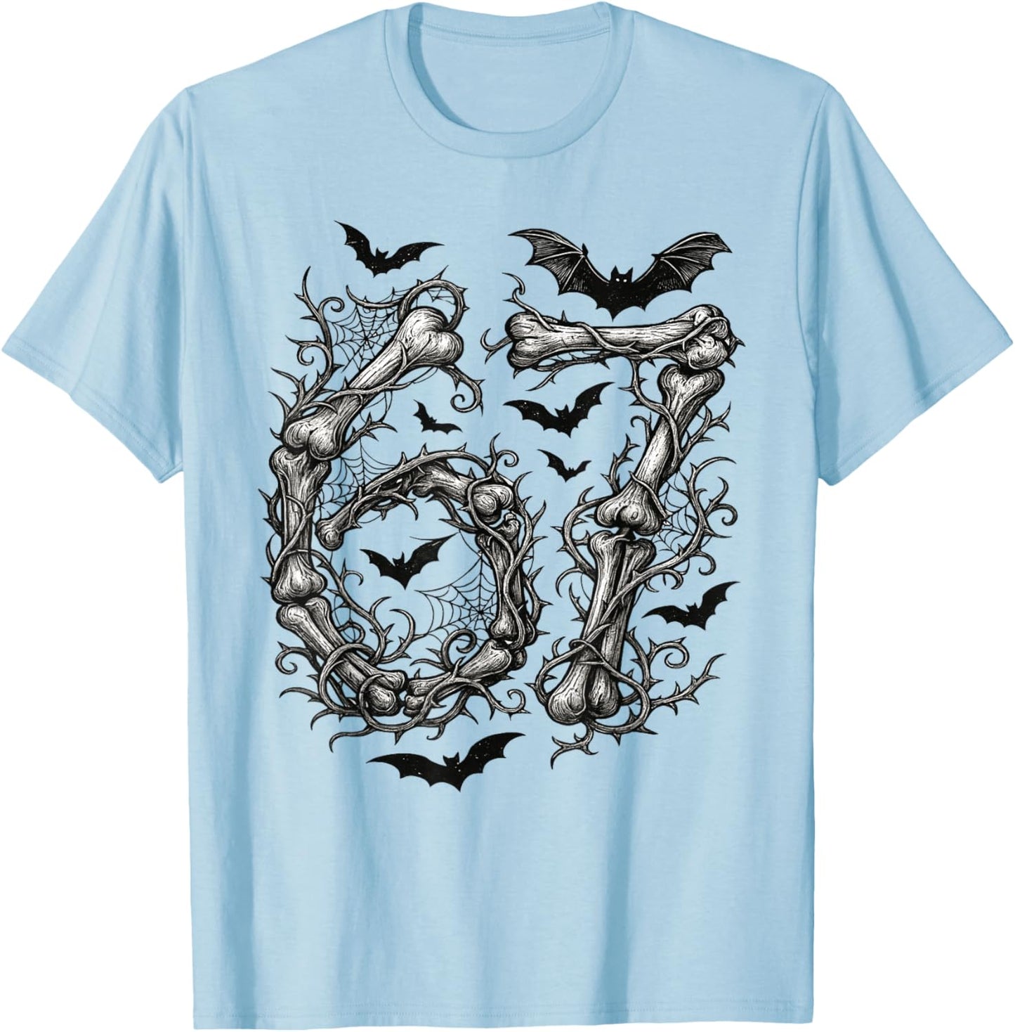 Halloween Number 6 7 Bones Skeleton Costume T-Shirt - T-Shirt | Light Blue