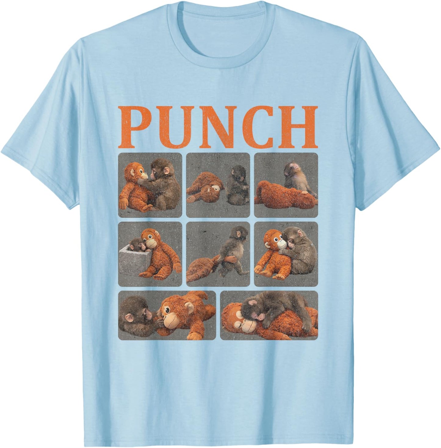 Punch Cute Monkey T-Shirt - T-Shirt | Light Blue