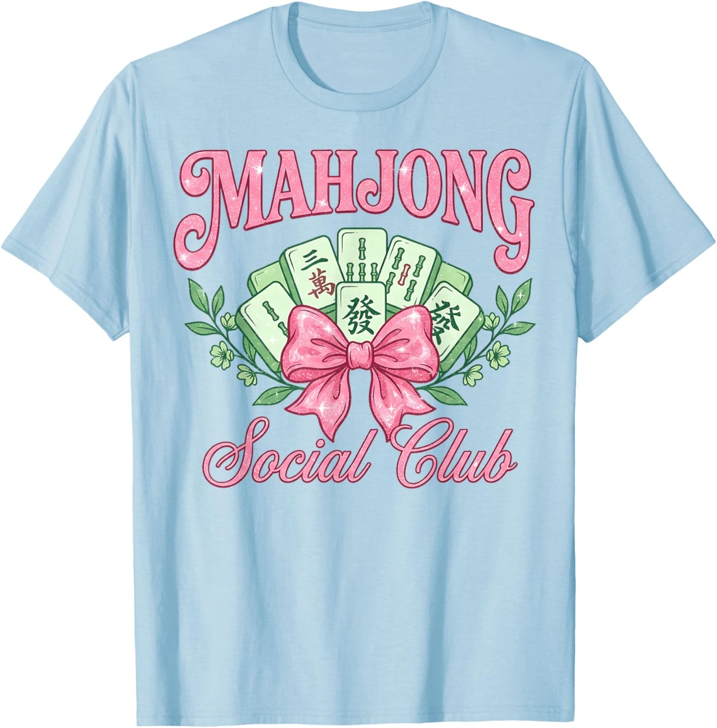 Mahjong Social Club Mahjong Love Playing Chinese Game T-Shirt - T-Shirt | Light Blue